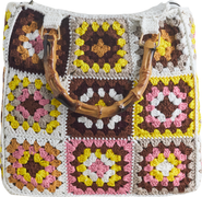 Solomon & Sage Granny Square Crochet Tote Bag
