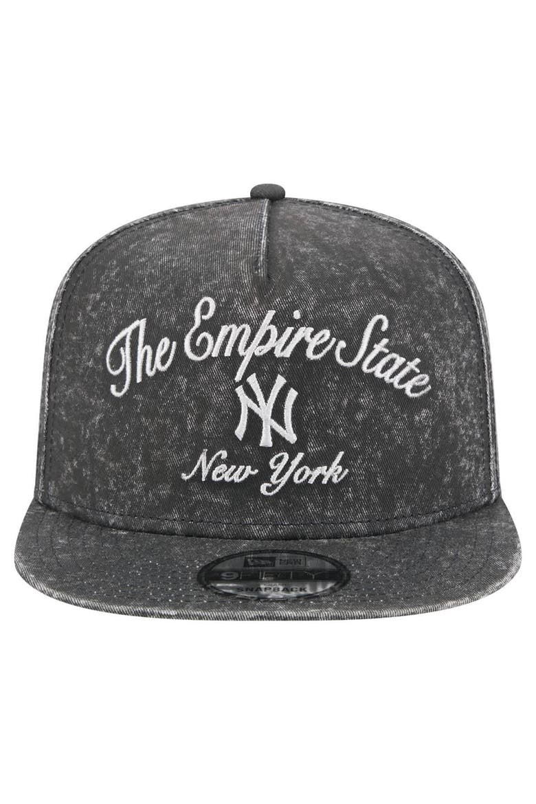 Men's New Era Black New York Yankees City Slogan A-Frame 9FIFTY Snapback Hat, Alternate, color, Black