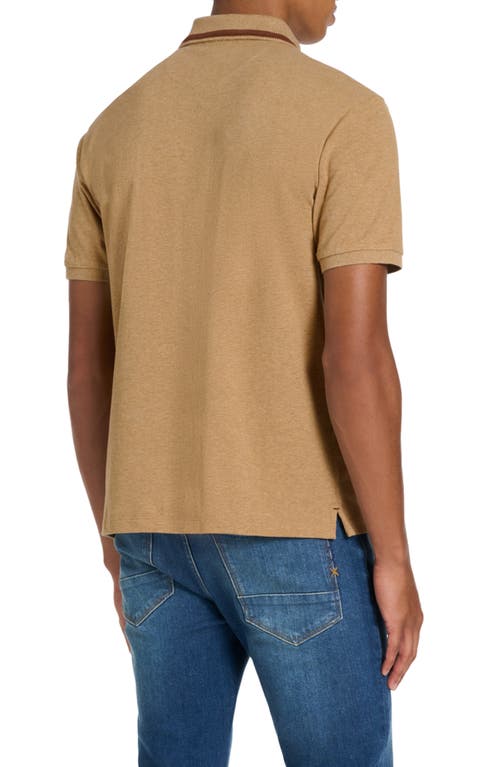 Scotch & Soda Pique Polo Shirt In Brown