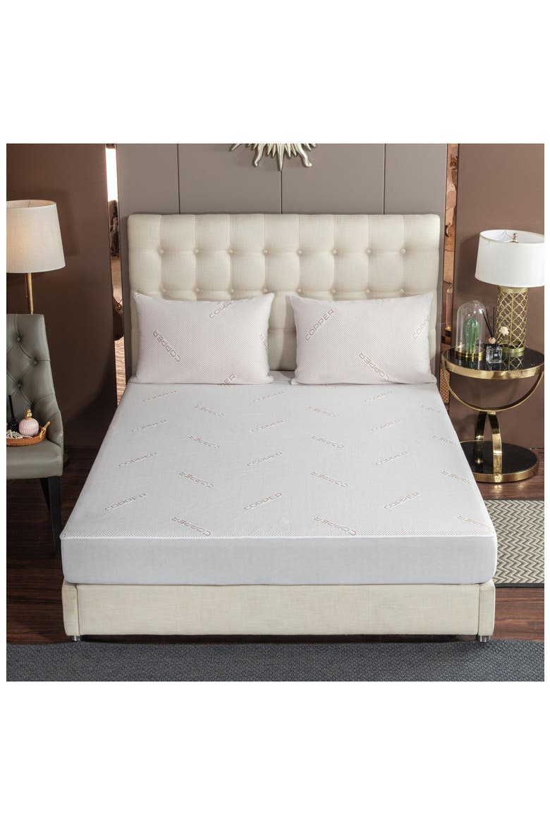 Copper Infused Mattress Topper, Alternate, color, WHITE