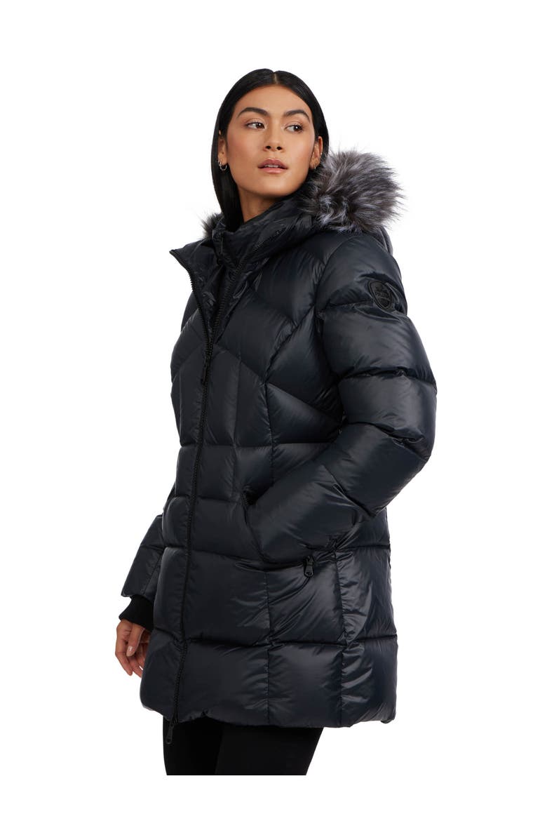 Women's Ares Fixed Hood Puffer with Fixed Bib, Alternate, color, Black