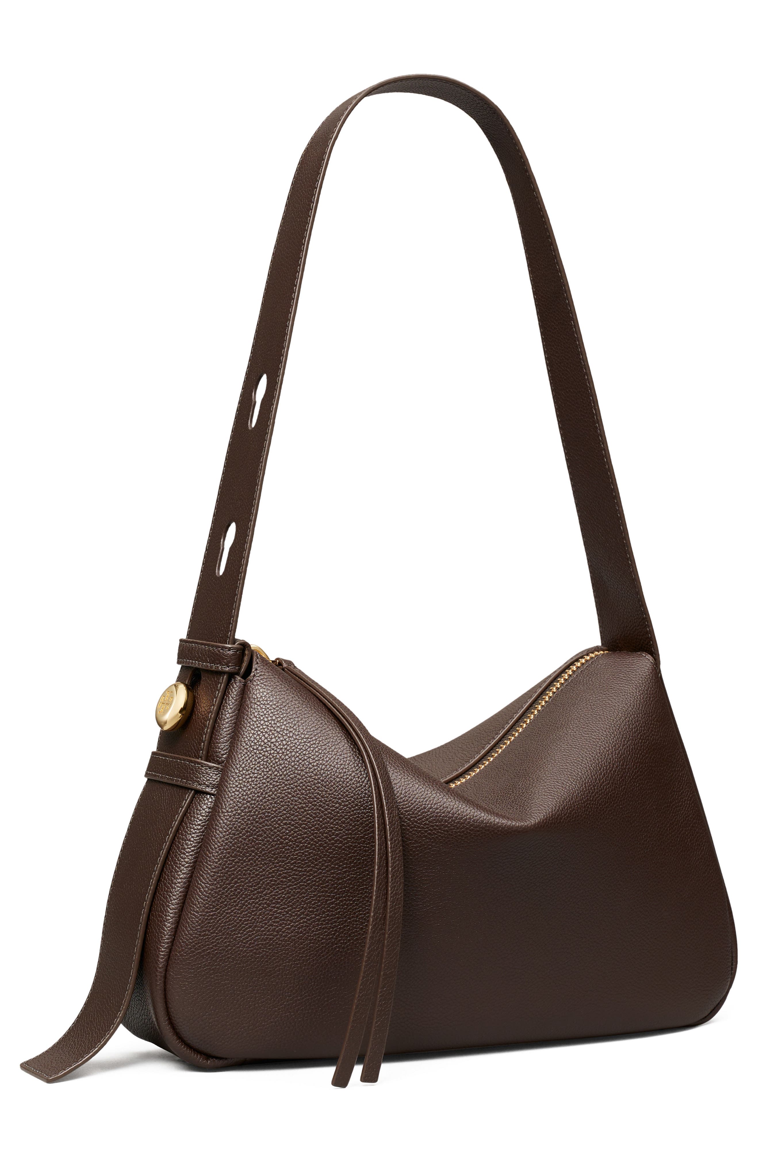 Romy Leather Shoulder Bag, Alternate, color, DEEP BROWN