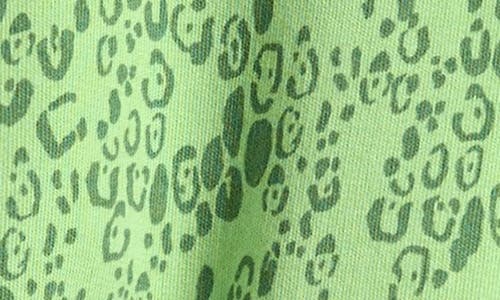 Mini Rodini Kids' Mini Leopard Print Organic Cotton Sweatshirt In Green