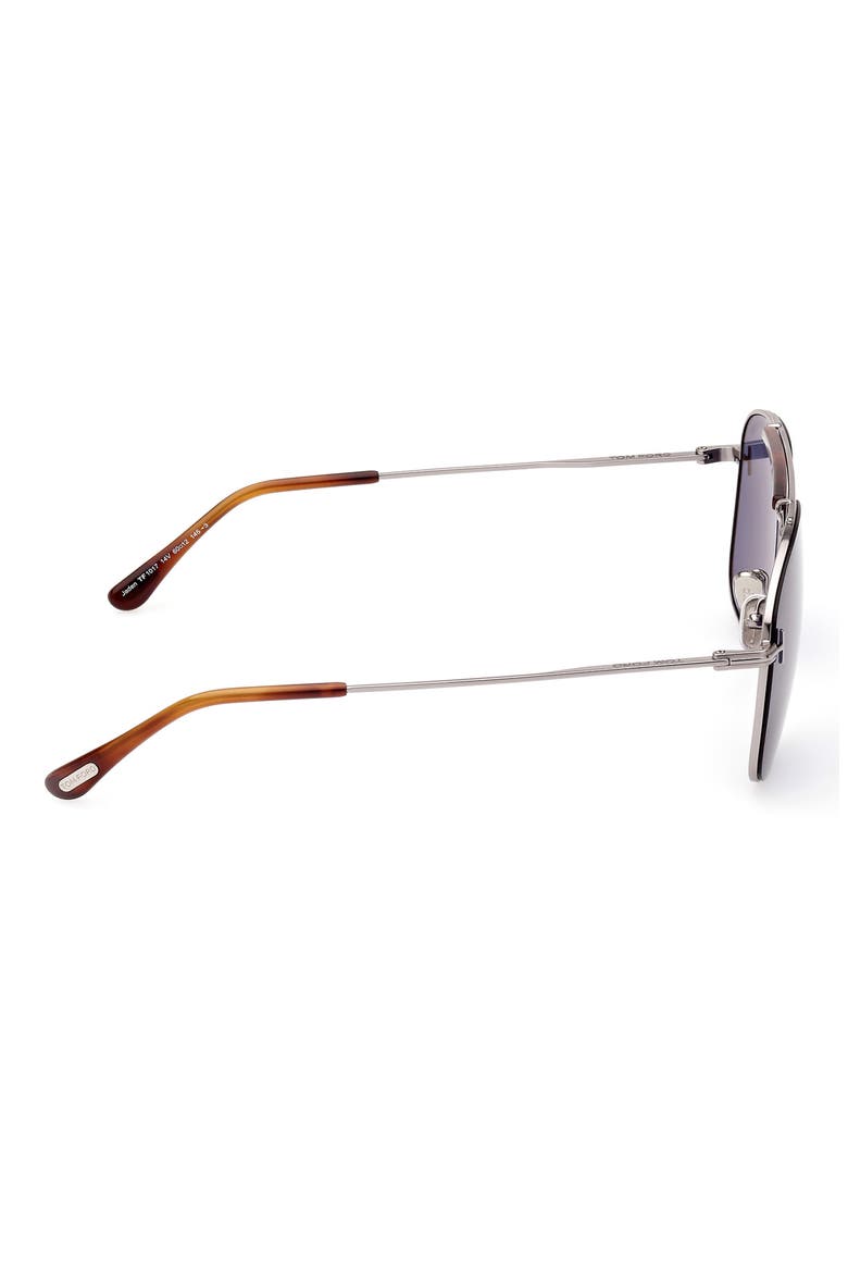 Jaden 60mm Polarized Navigator Sunglasses, Alternate, color, SHINY LIGHT RUTHENIUM / BLUE