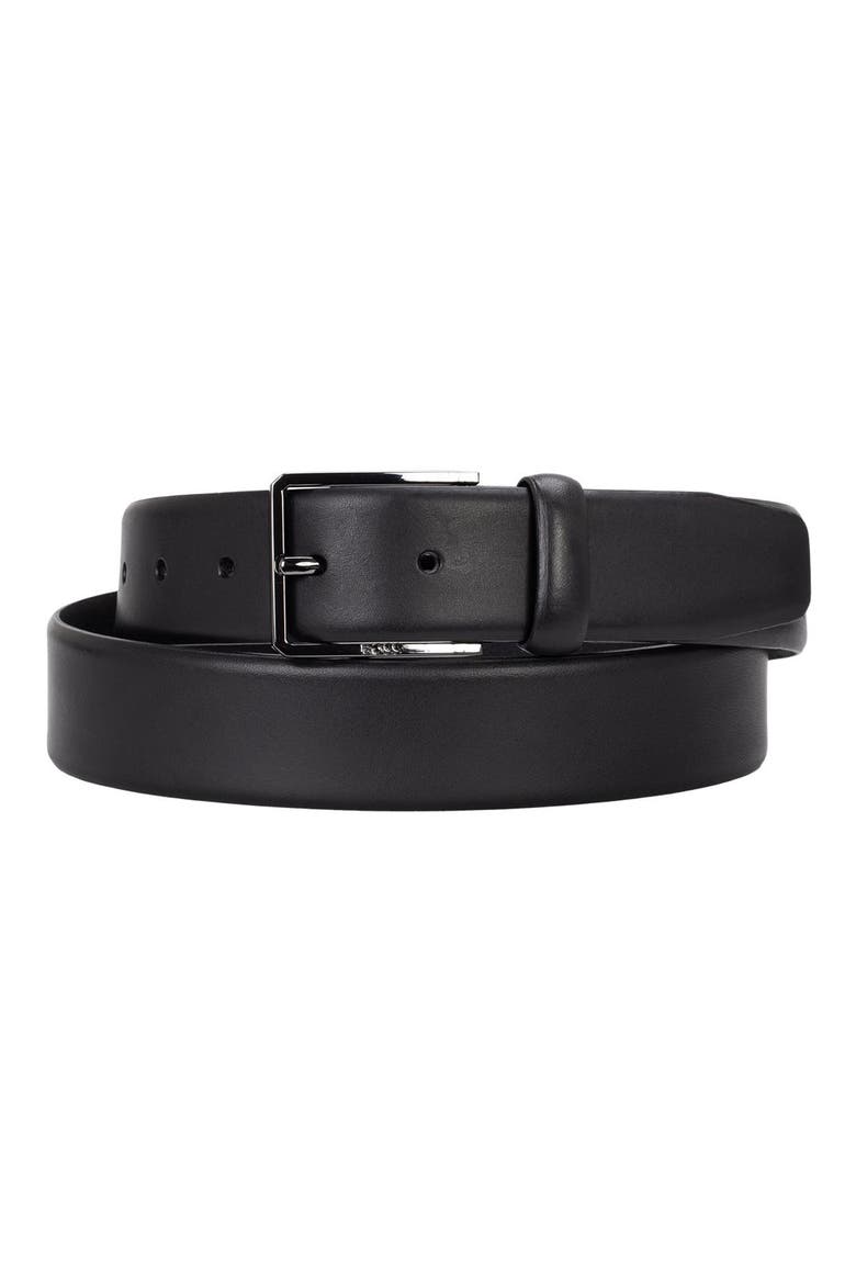 Cary Leather Belt, Main, color, BLACK