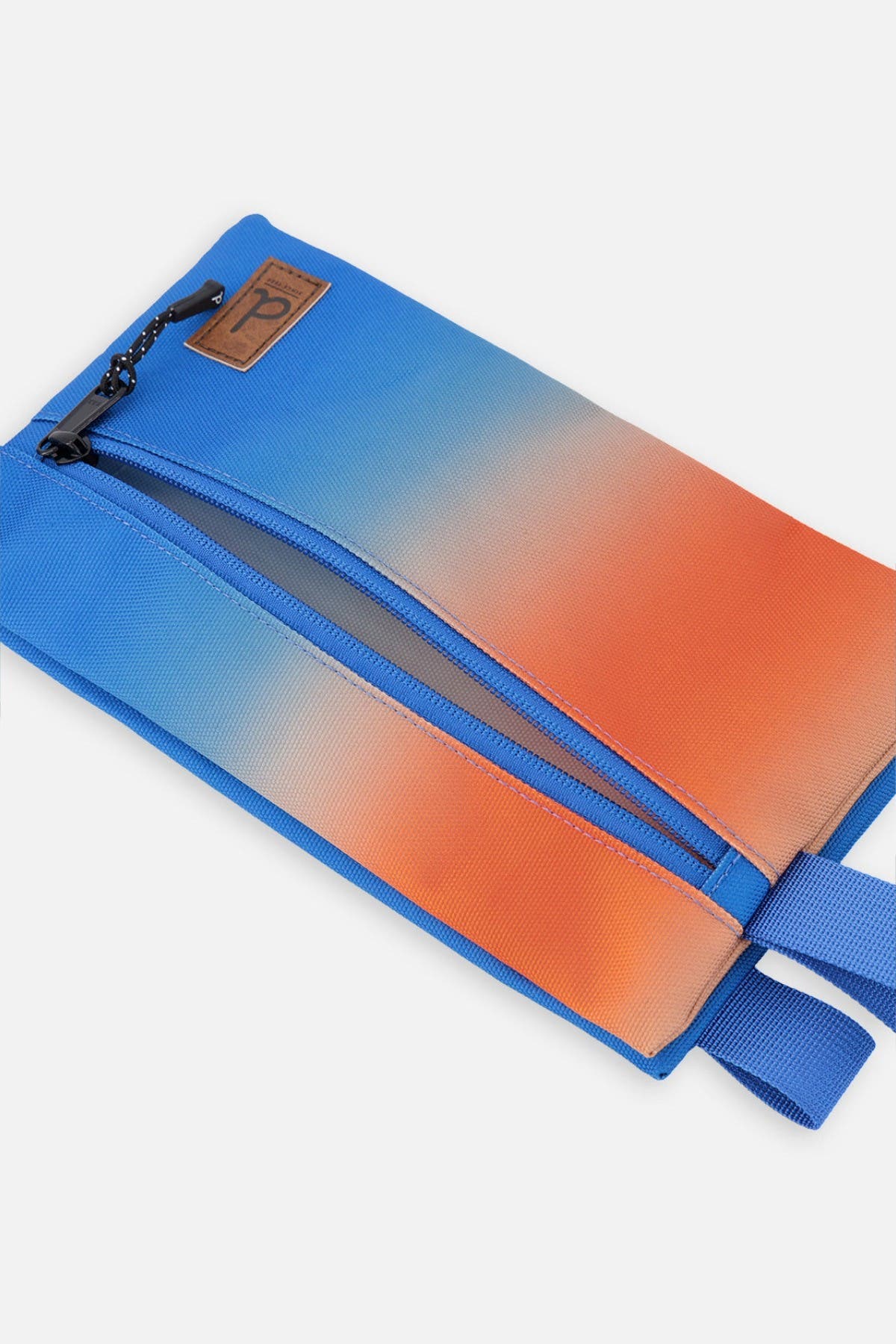 Deux par Deux Gradient Practical Double-Compartment Pencil Case, Alternate, color, Blue And Orange Gradient
