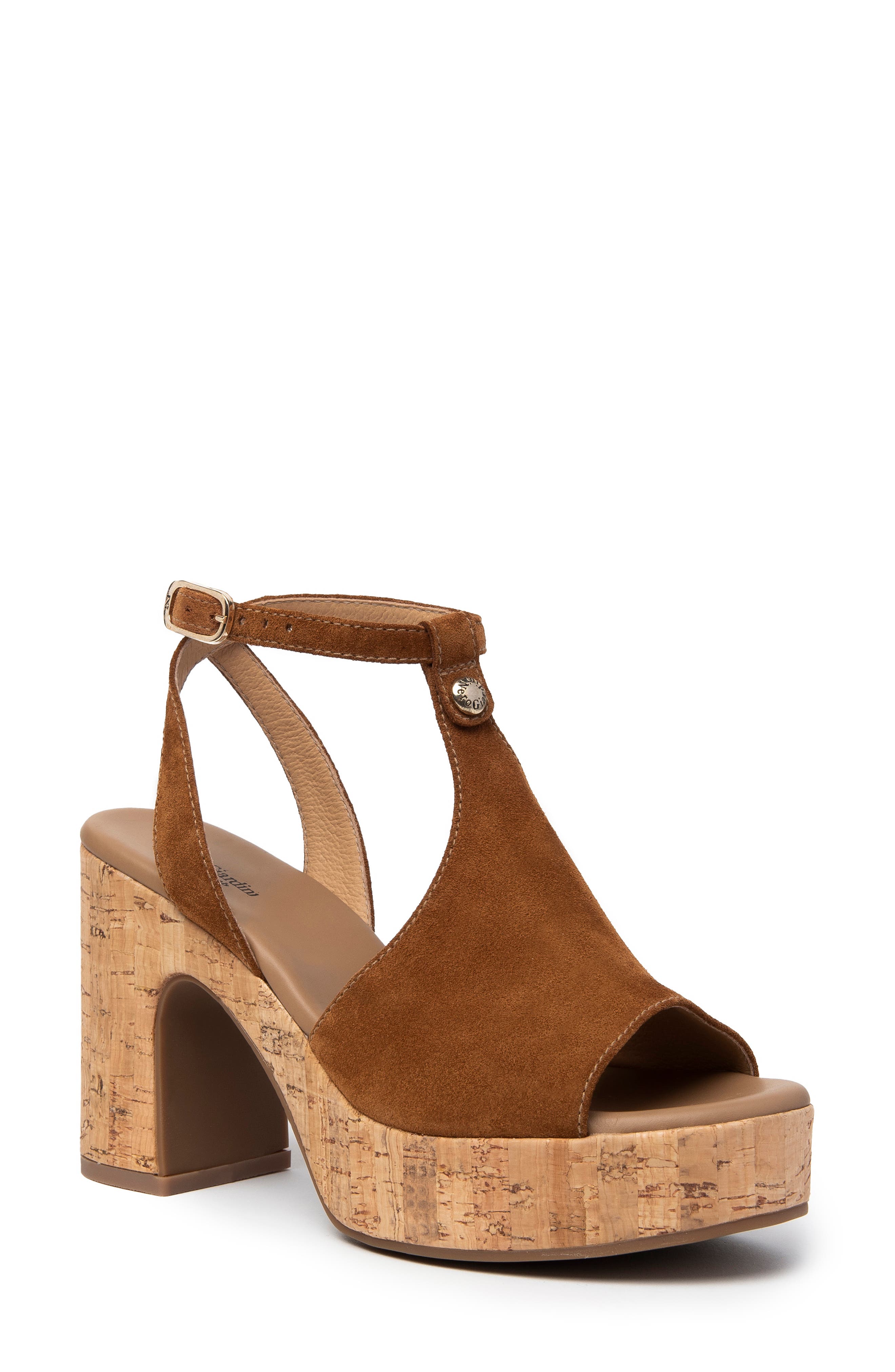 NeroGiardini Ankle Strap Platform Sandal, Main, color, 