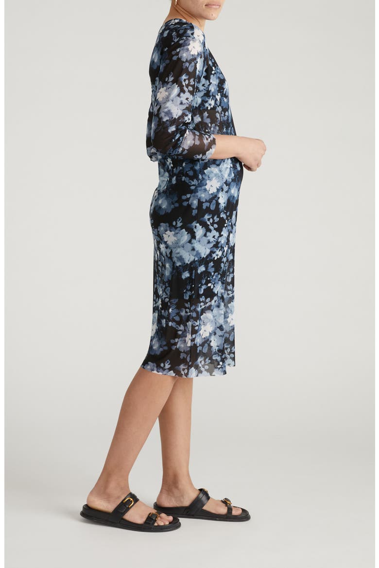 Thames Fog Sheer Dress, Alternate, color, TUMBLING BOUQUET PRI