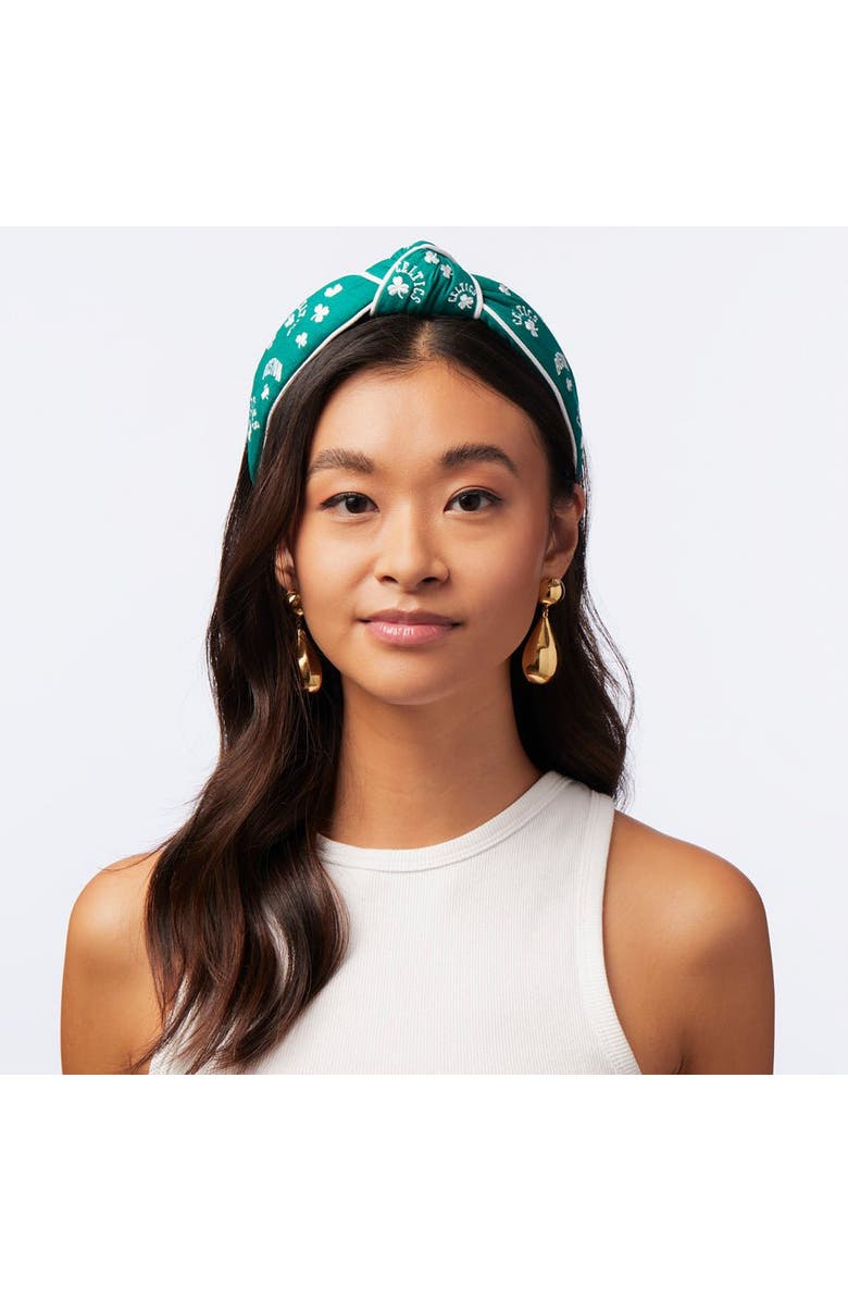 Lele Sadoughi NBA Boston Celtics Embroidered Headband, Alternate, color, 