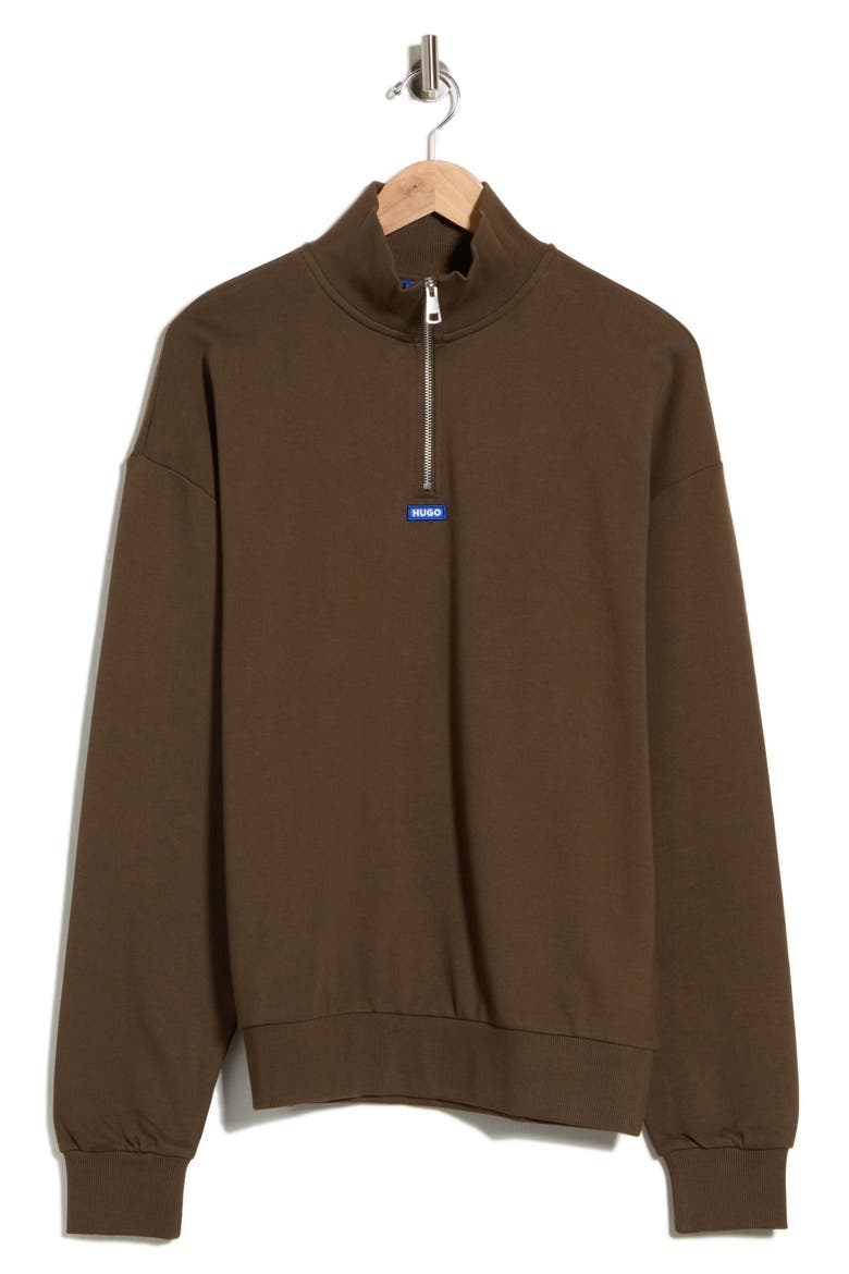Neeler Half Zip Pullover, Main, color, DARK BROWN