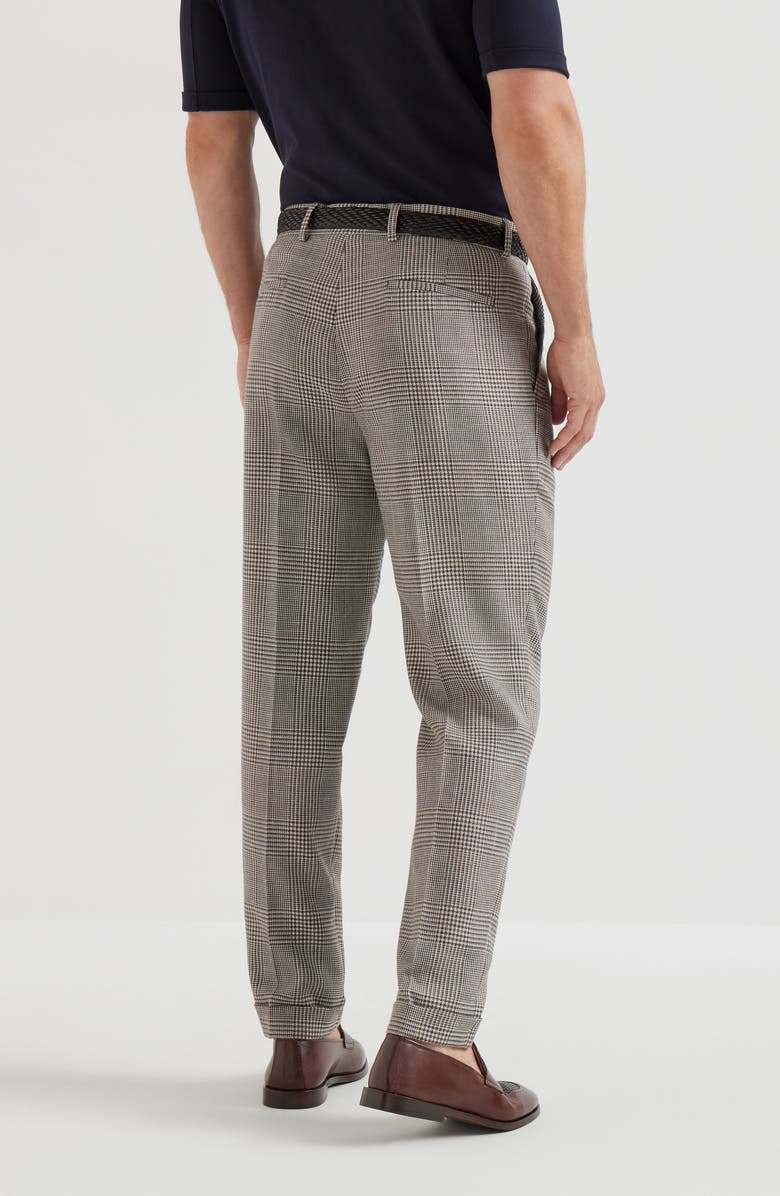 Brunello Cucinelli Prince of Wales trousers, Alternate, color, Brown