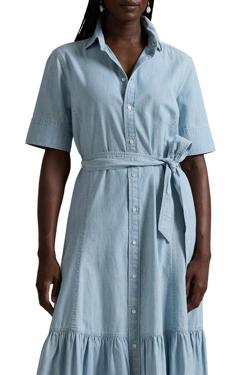 Polo Ralph Lauren Bea Tie Belt Midi Shirtdress, Alternate, color, 