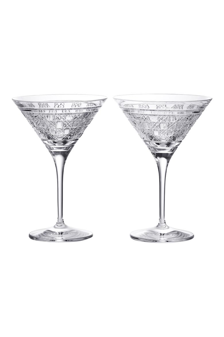 Opulence Set of 2 Lead Crystal Martini Glasses, Main, color, NO COLOR