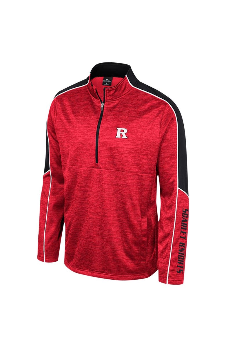 COLOSSEUM Men's Colosseum Scarlet Rutgers Scarlet Knights Marled Half-Zip Jacket, Alternate, color,