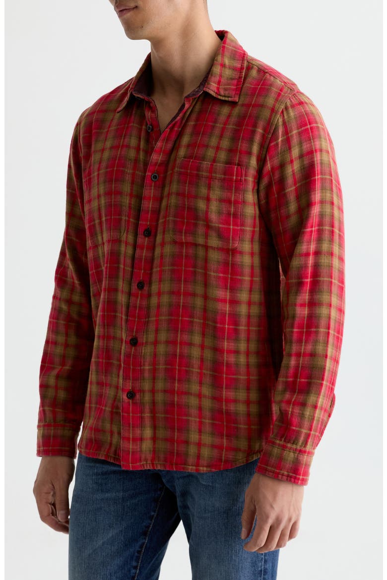 Matteo Reversible Plaid Shirt, Alternate, color, RED MULTI