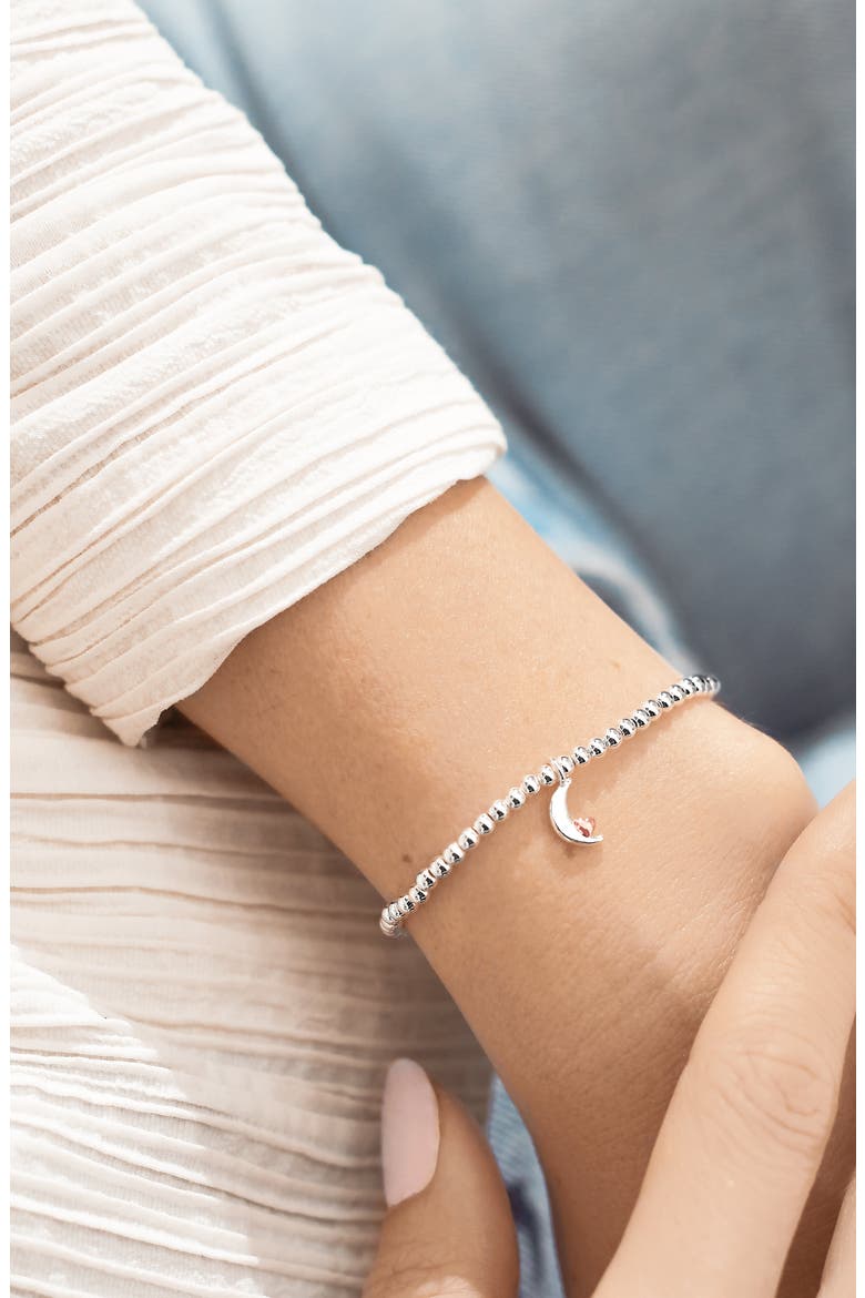 A Little 'Love You To The Moon & Back' Bracelet, Alternate, color, Metallic Silver