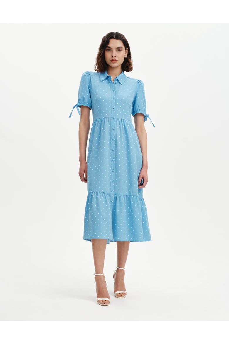 Estee Midi Shirt Dress, Main, color, Blue Spot