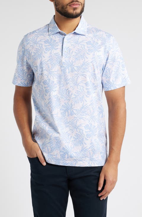 Victor OoohCotton® Palm Leaf Print Polo