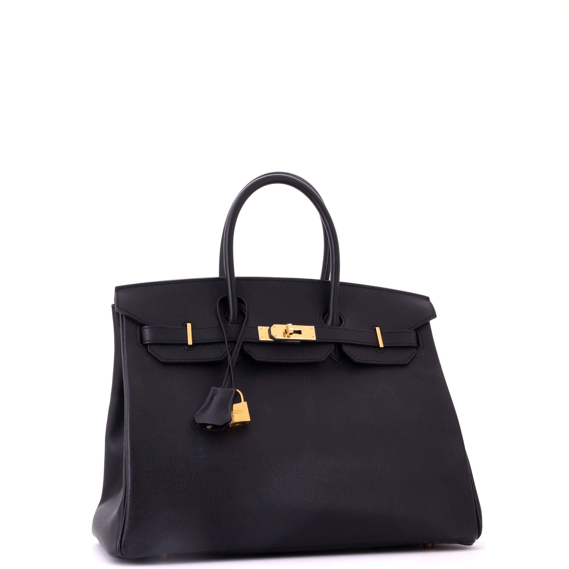 Pre-Owned Hermes Birkin Handbag Black Epsom with Gold Hardware 35, Alternate, color, Noir
