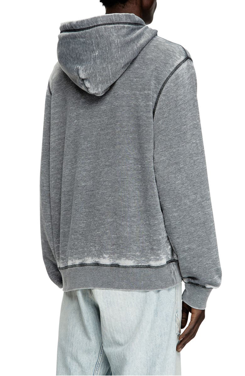 DIESEL<sup>®</sup> S-Ginn Burnout Logo Hoodie, Alternate, color, Smoke/ Grey
