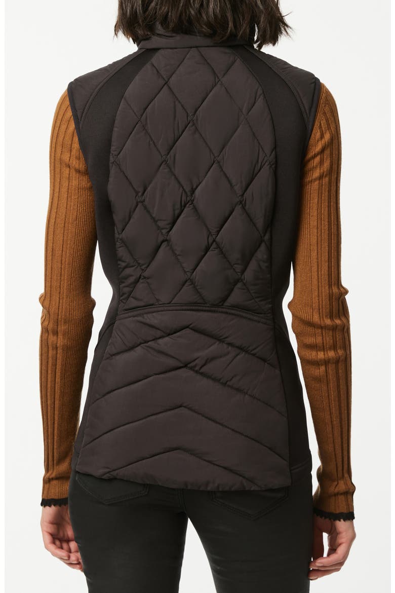 Bernadro Neoprene Quilted Vest, Alternate, color, BLACK
