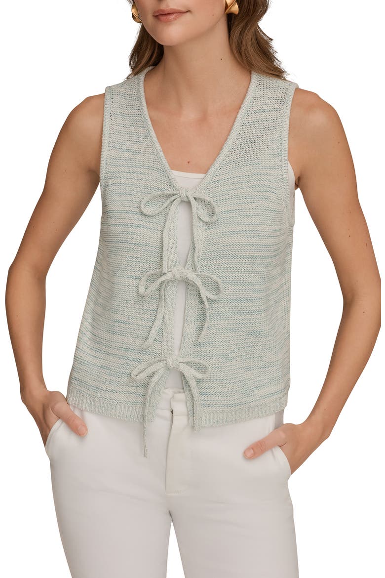 Sleeveless Space Dye Cotton Blend Vest, Main, color, SKYLIGHT