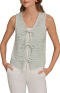 Donna Karan New York Sleeveless Space Dye Cotton Blend Vest