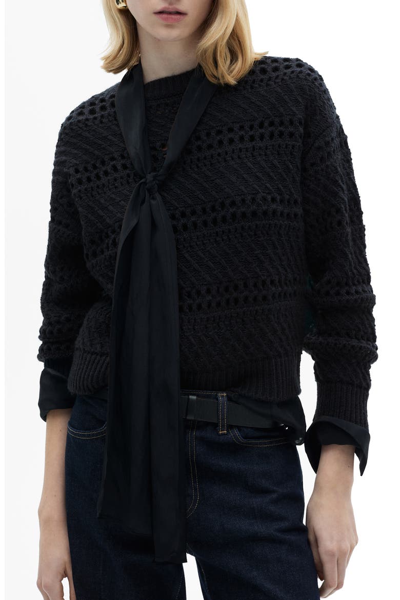 Openwork Sweater, Main, color, DARK NAVY