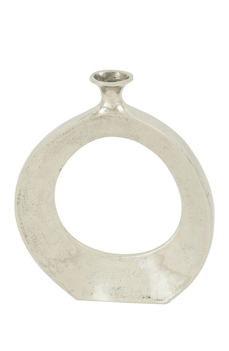 WILLOW ROW Contemporary Blemished Aluminum Vase, Main, color,