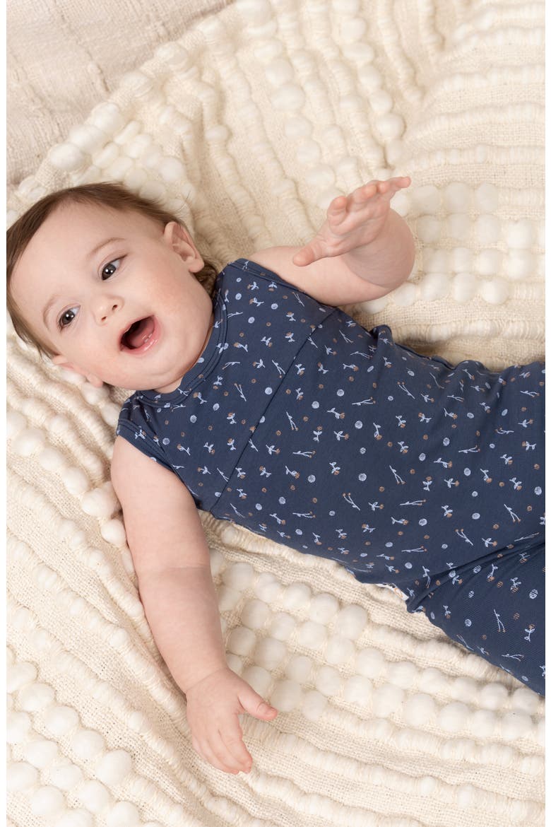 Berry Floral Romper, Alternate, color, BLUE