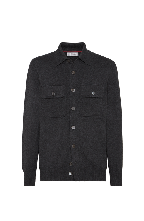 Brunello Cucinelli Buttoned Patch-pocket Cardigan In Gray