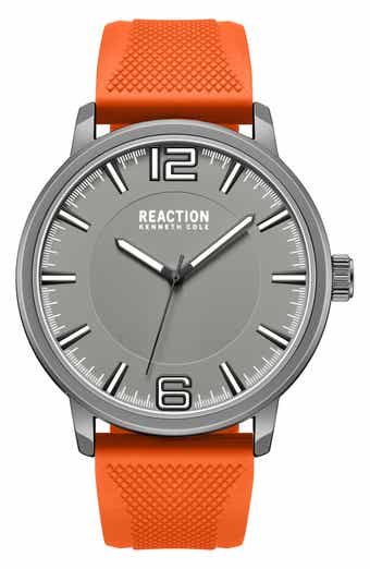 Kenneth Cole Reaction Classic Black Silicone Strap Watch, 44mm