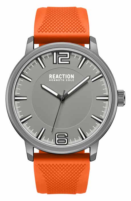 Kenneth Cole Reaction Classic Black Silicone Strap Watch, 44mm