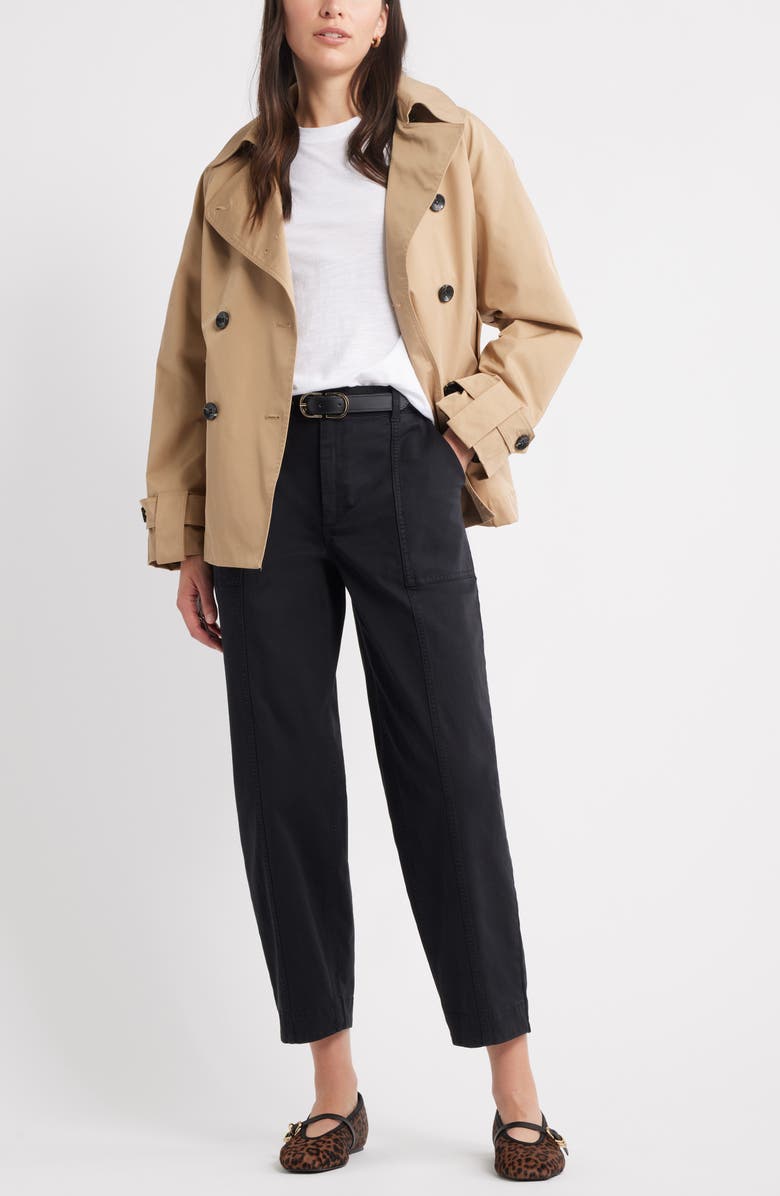 Caslon<sup>®</sup> Cotton Twill Utility Pants, Alternate, color, Black