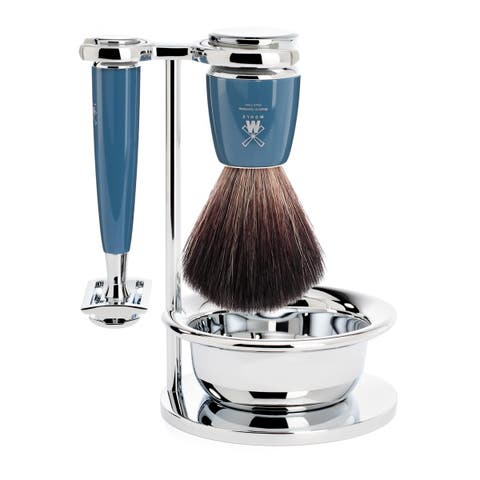 Rytmo Petrol 4 Pc. Black Fibre / Safety Razor Shaving Set