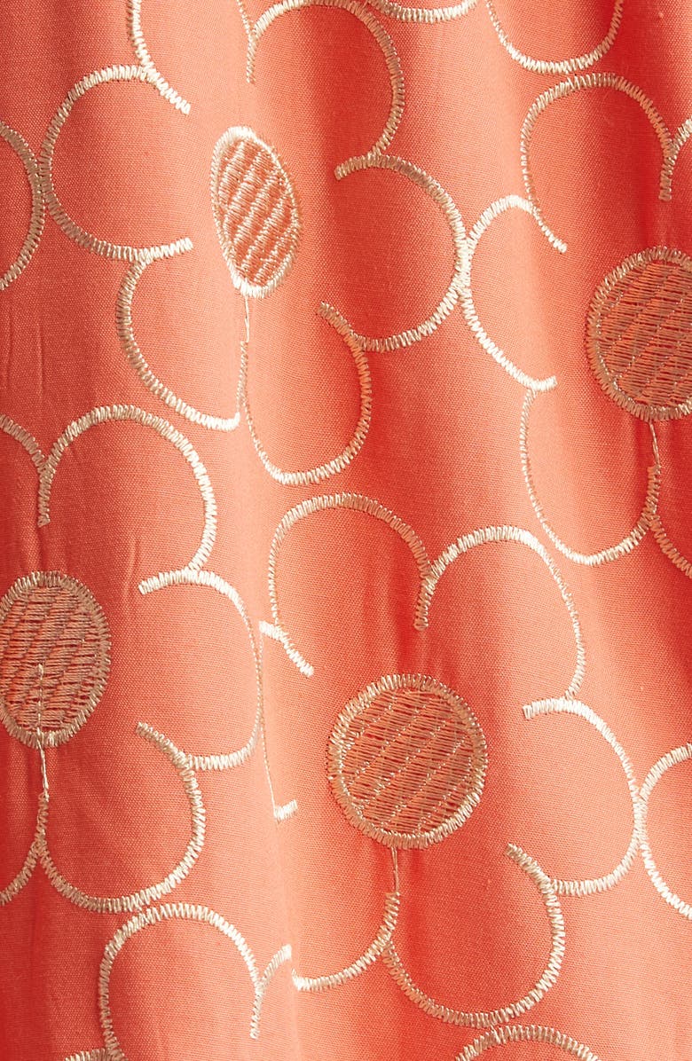 La Vie Style House Floral Embroidered Oversize Shirt, Alternate, color, Coral