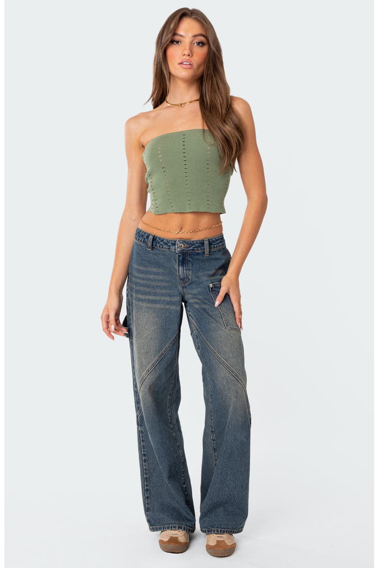 Serena Low Rise Wide Leg Carpenter Jeans, Alternate, color, BLUE