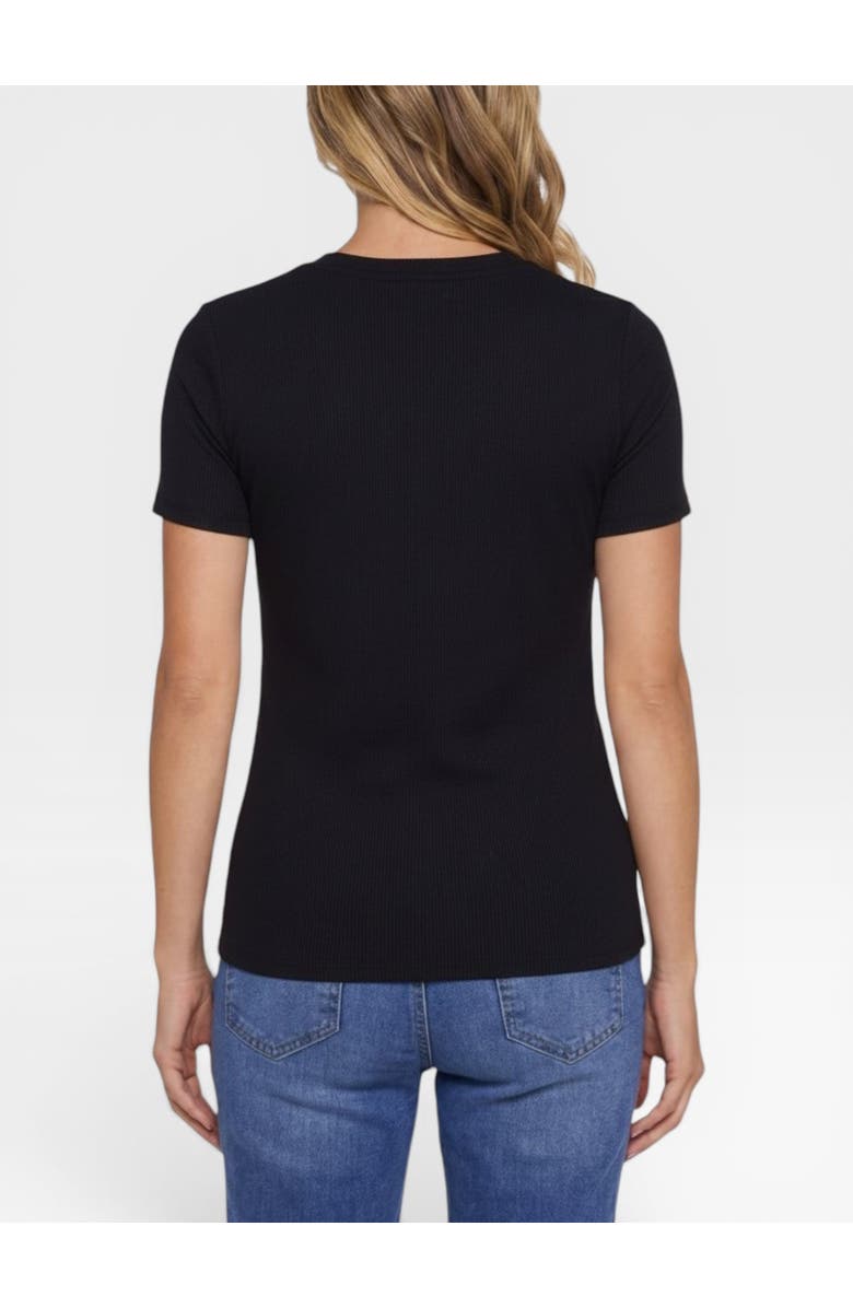 MOTHERHOOD MATERNITY Crew Neck Cross Over Nursing Short Sleeve Top, Alternate, color, Black