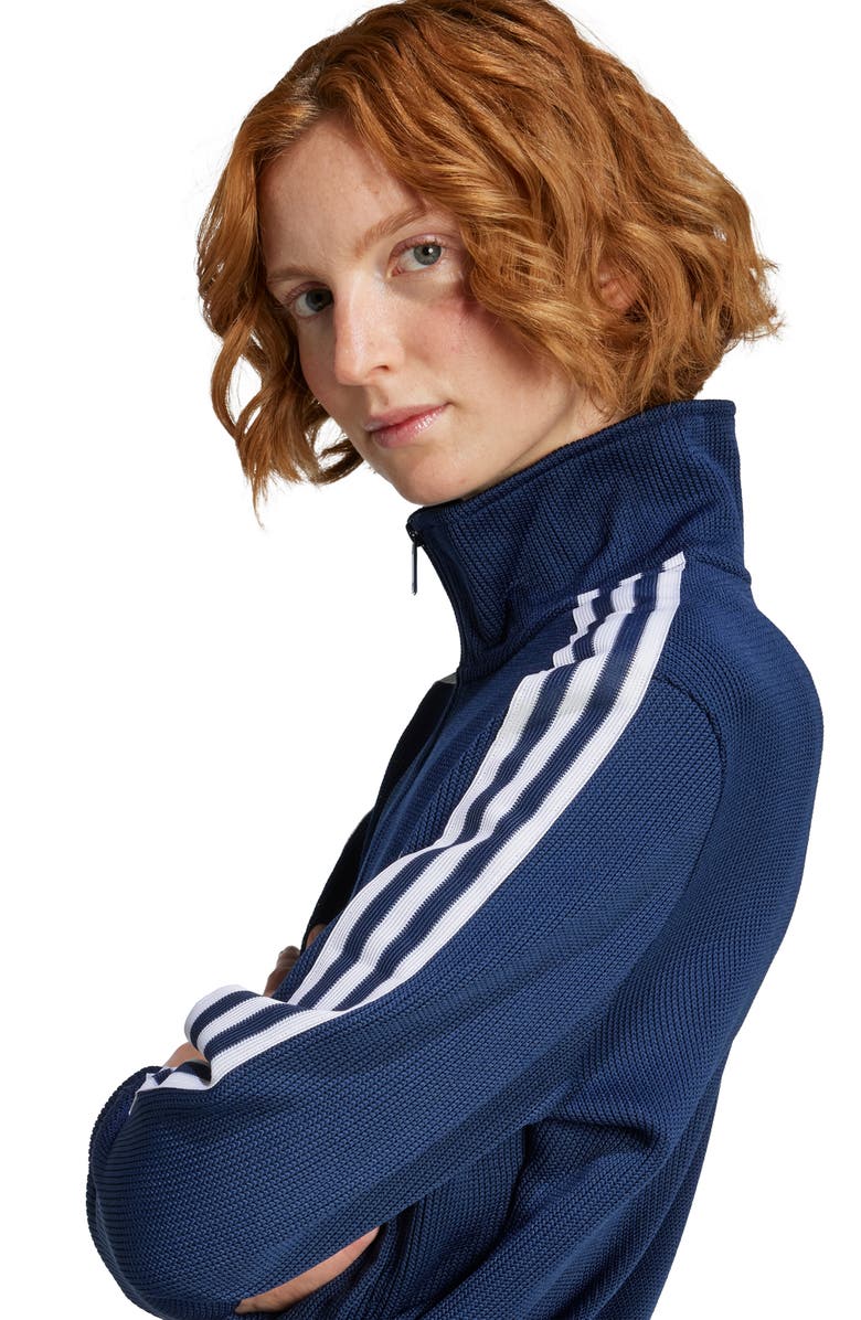adidas Firebird Adicolor Knit Track Jacket, Alternate, color, Night Indigo/ White