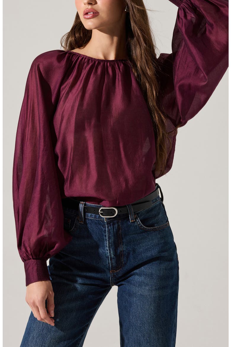 Reyen Long Sleeve Top, Alternate, color, DEEP WINE