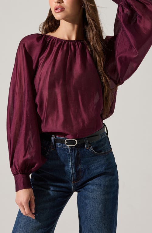 Astr The Label Reyen Long Sleeve Top In Burgundy