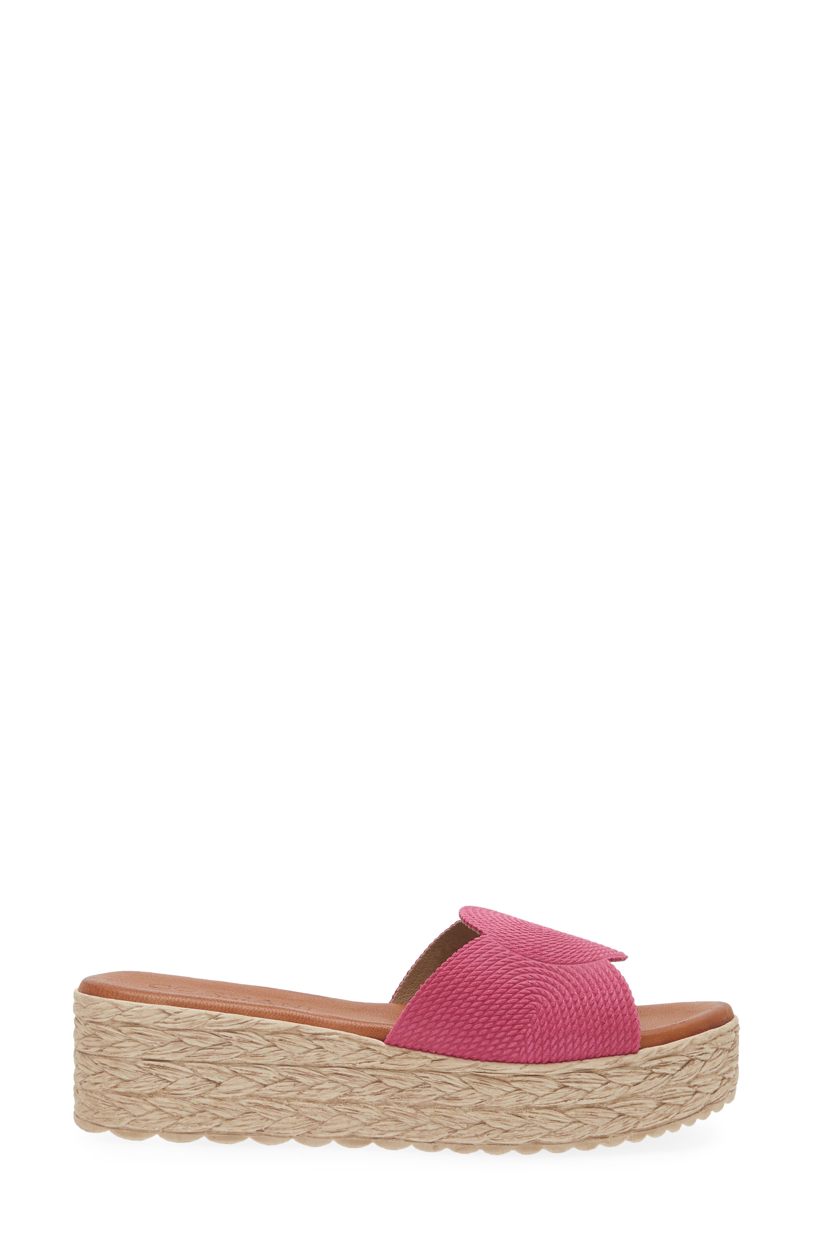 Cordani Britta Espadrille Platform Wedge Slide Sandal, Alternate, color, Fuschia Suede