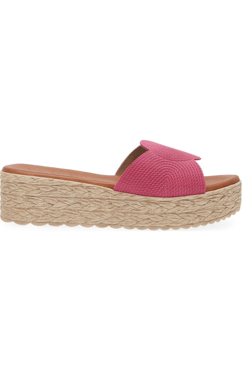 Cordani Britta Espadrille Platform Wedge Slide Sandal, Alternate, color, Fuschia Suede
