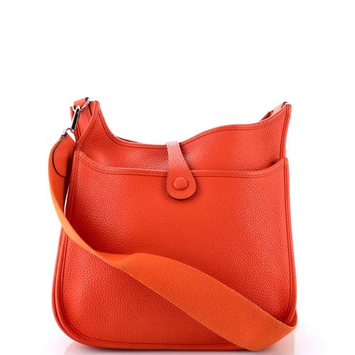 Pre-owned Hermes Hermes Evelyne Bag Gen Iii Clemence Pm In Orange
