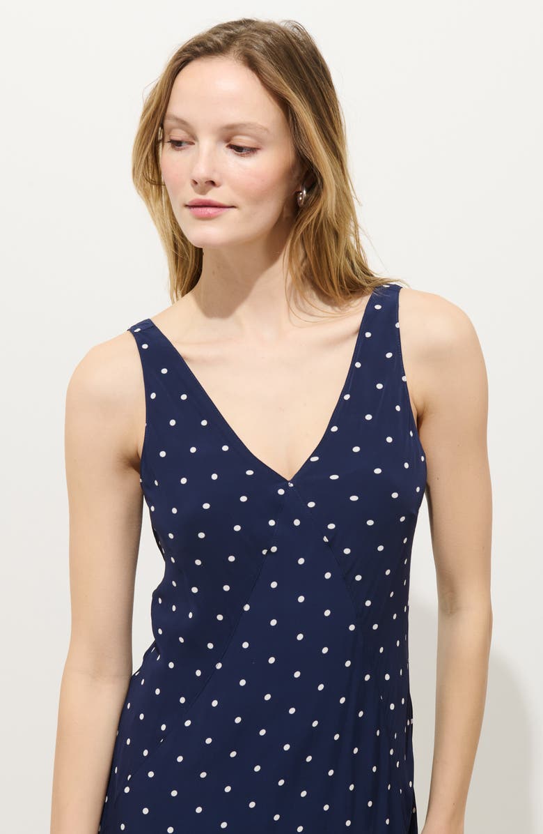 Alex Mill Flora Polka Dot Midi Dress, Alternate, color, Navy / White