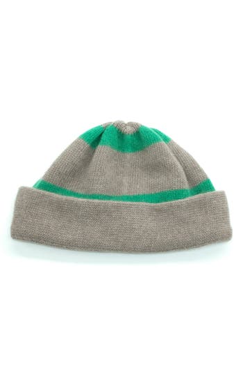 Portolano Stripe Cuff Beanie In Gray