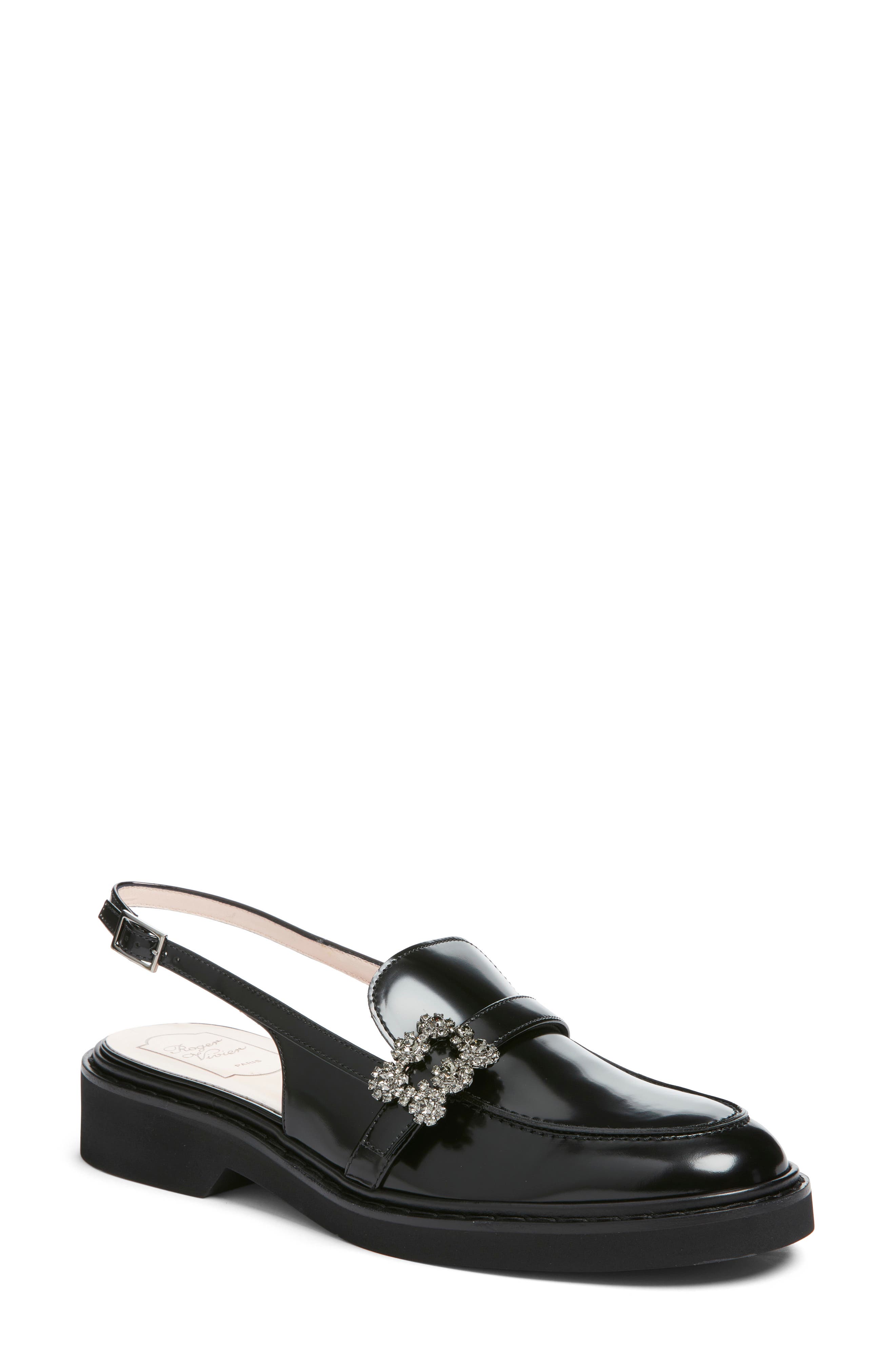 Roger Vivier Viv Rangers Slingback Loafer, Main, color, Nero