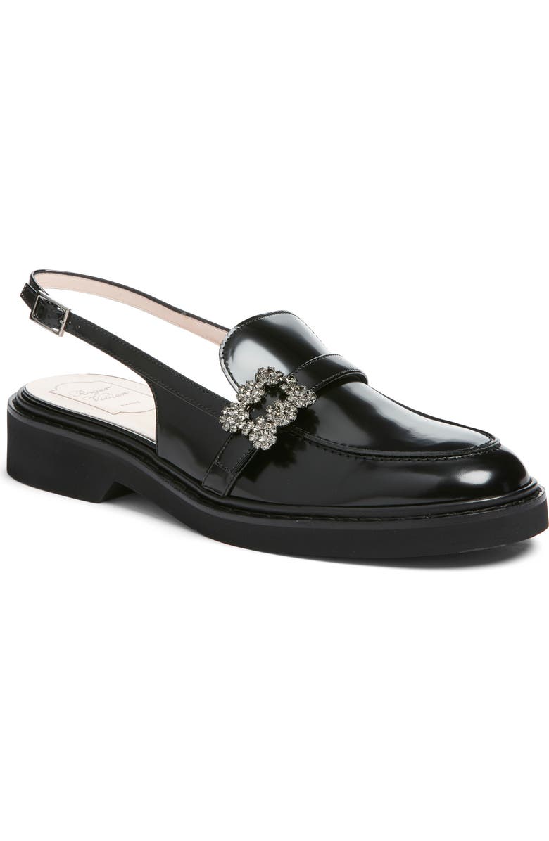 Roger Vivier Viv Rangers Slingback Loafer, Main, color, Nero