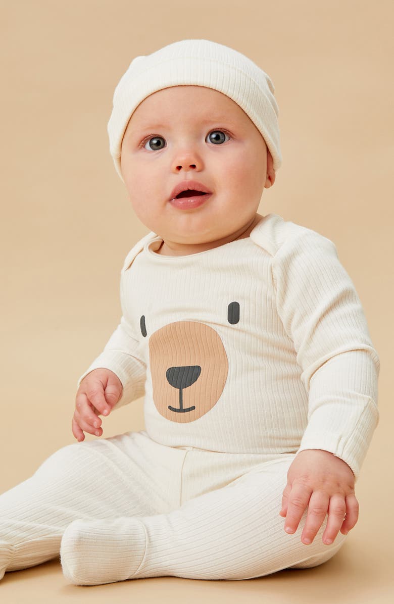 MORI My First Christmas Hat, Bodysuit & Footed Leggings Set, Alternate, color, 