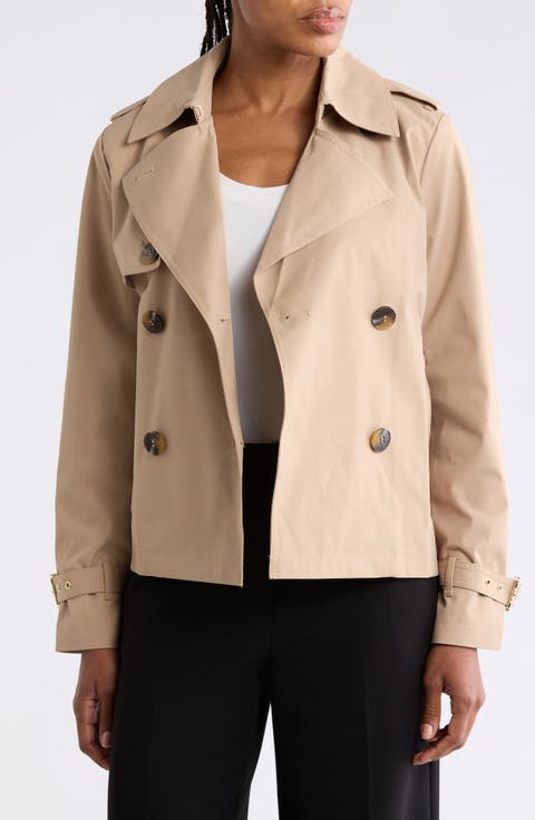 Double Breasted Short Trench Coat